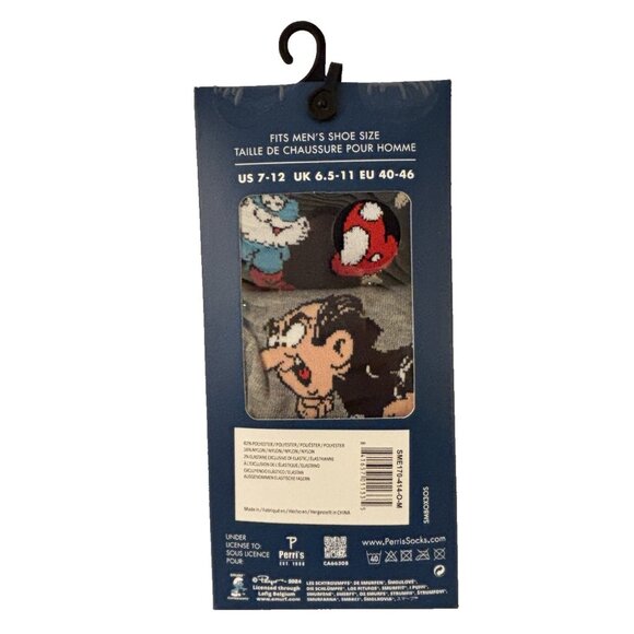 The Smurfs Papa Smurf Men's Crew Socks 3-Pack US 7-12 Cartoon Character Footwear - Picture 2 of 5